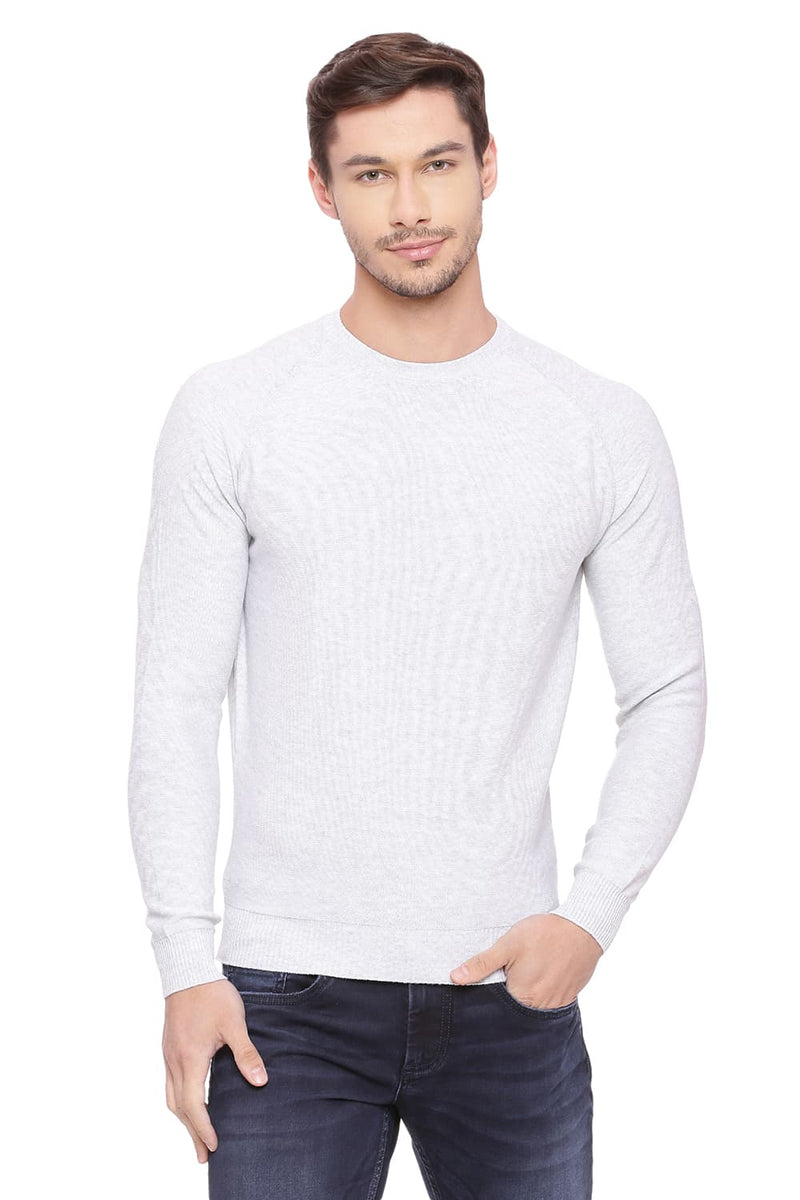 BASICS MUSCLE FIT CREW NECK SWEATER