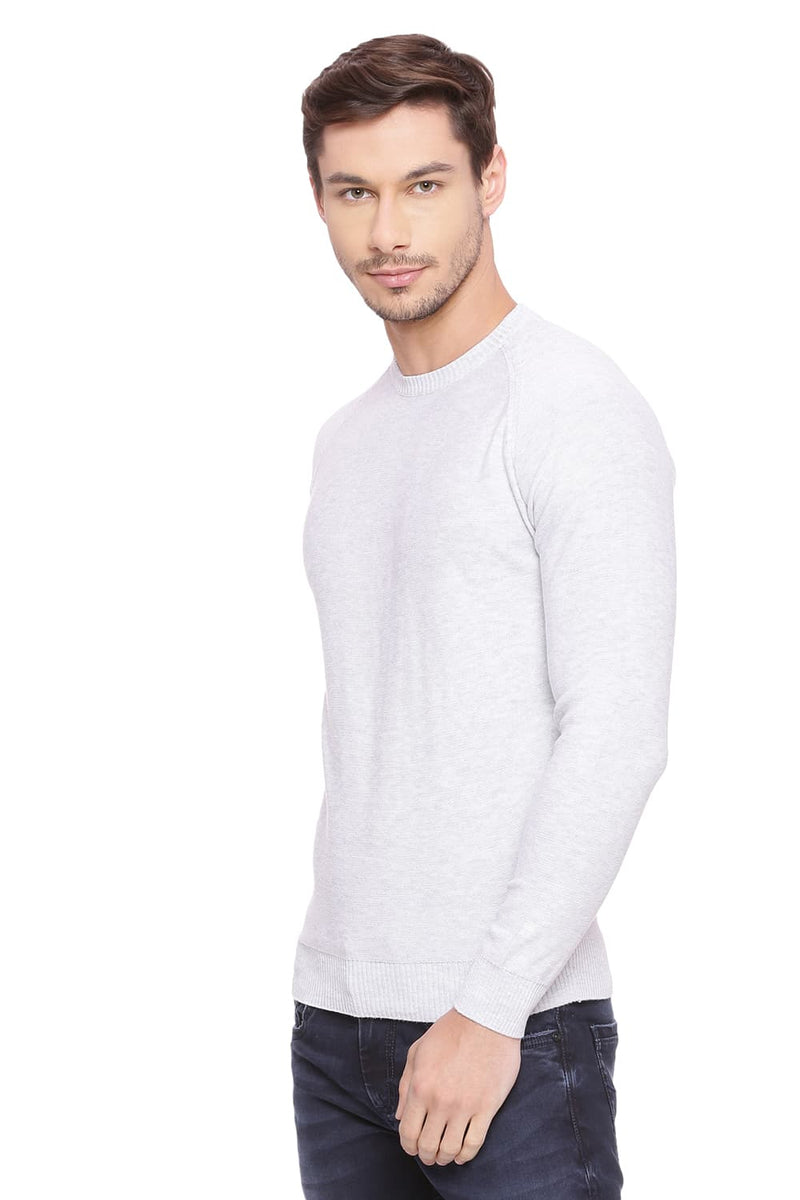 BASICS MUSCLE FIT CREW NECK SWEATER