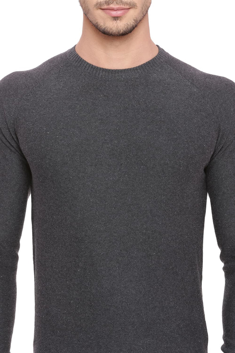 BASICS MUSCLE FIT CREW NECK SWEATER