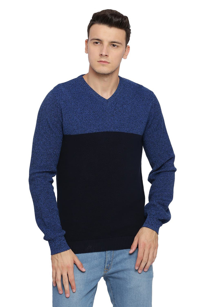 BASICS MUSCLE FIT V NECK SWEATER