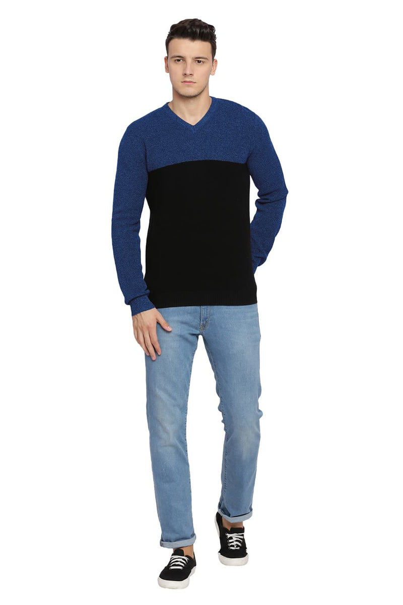 BASICS MUSCLE FIT V NECK SWEATER