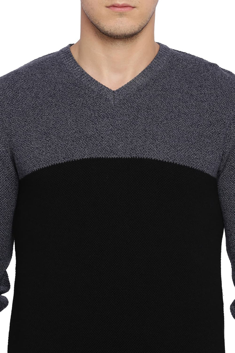 BASICS MUSCLE FIT V NECK SWEATER