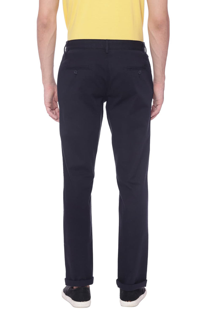 BASICS TAPERED FIT BEIGE STRETCH TROUSER