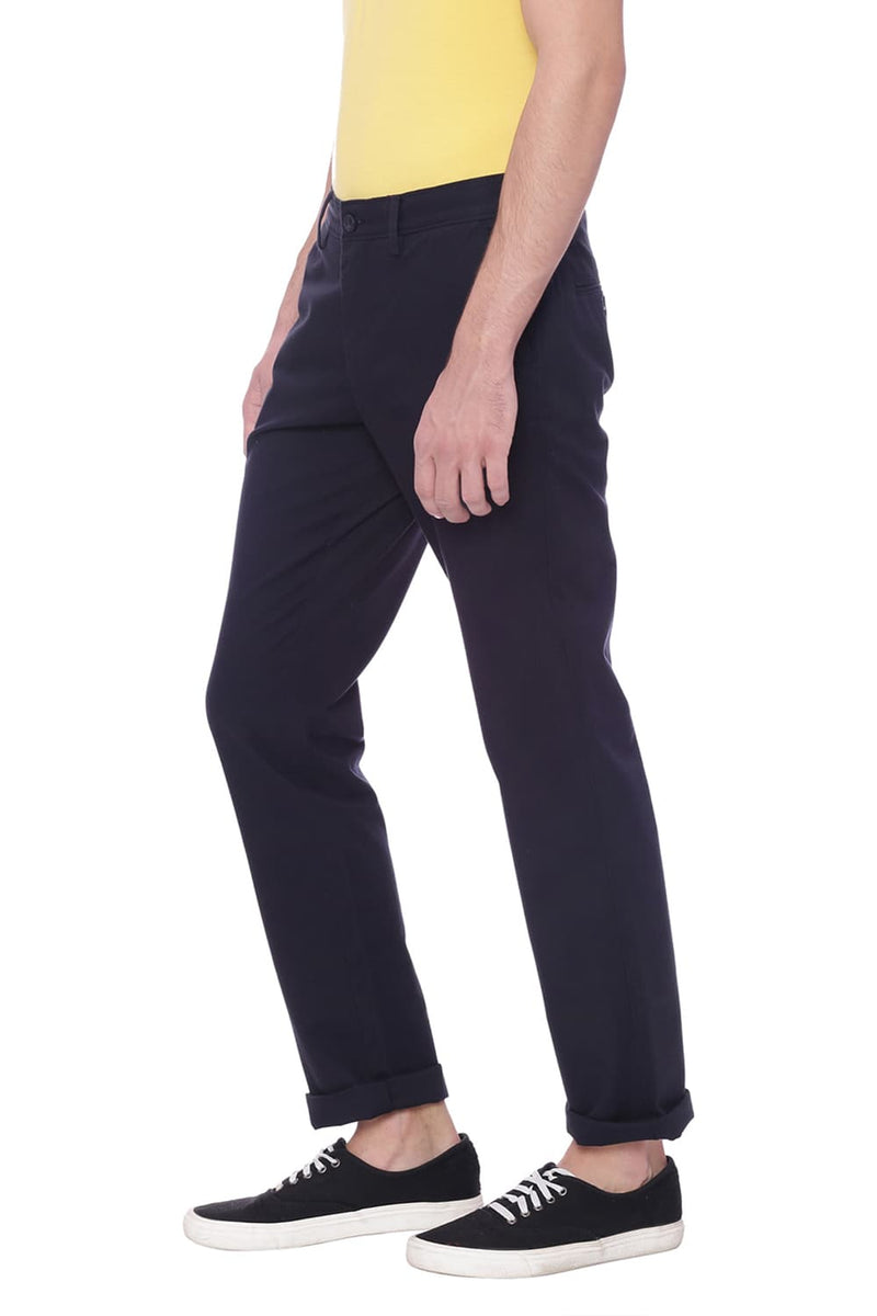 BASICS TAPERED FIT BEIGE STRETCH TROUSER