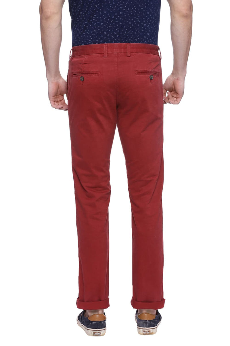 BASICS TAPERED FIT TWILL STRETCH TROUSER