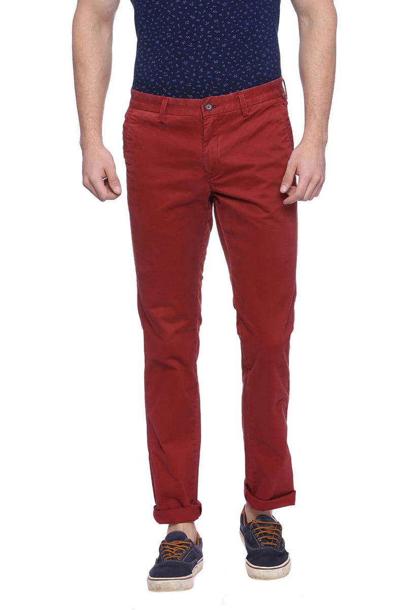 BASICS TAPERED FIT TWILL STRETCH TROUSER