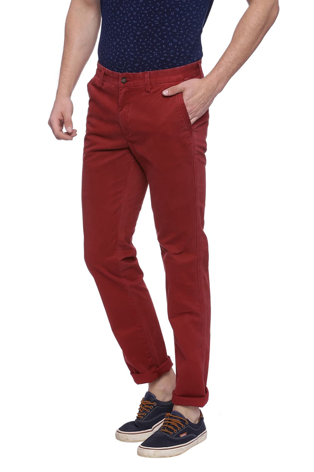 BASICS TAPERED FIT TWILL STRETCH TROUSER