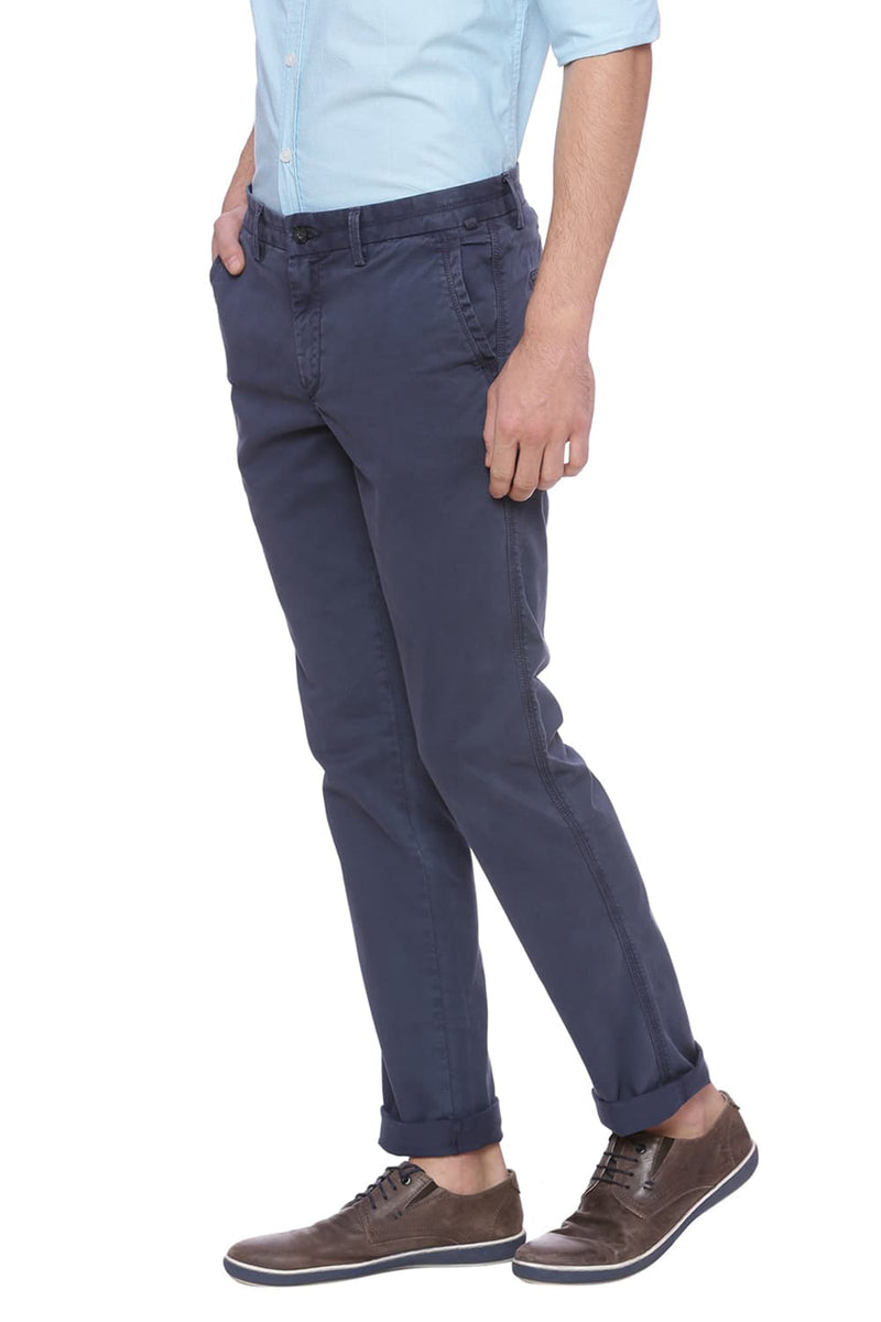 BASICS TAPERED FIT TWILL STRETCH TROUSER