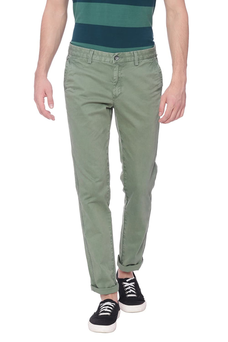 BASICS TAPERED FIT TWILL STRETCH TROUSER