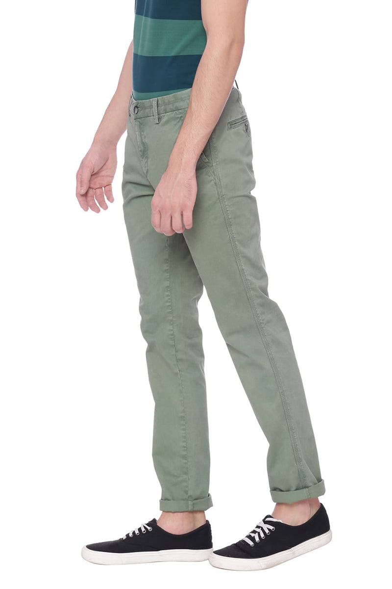 BASICS TAPERED FIT TWILL STRETCH TROUSER