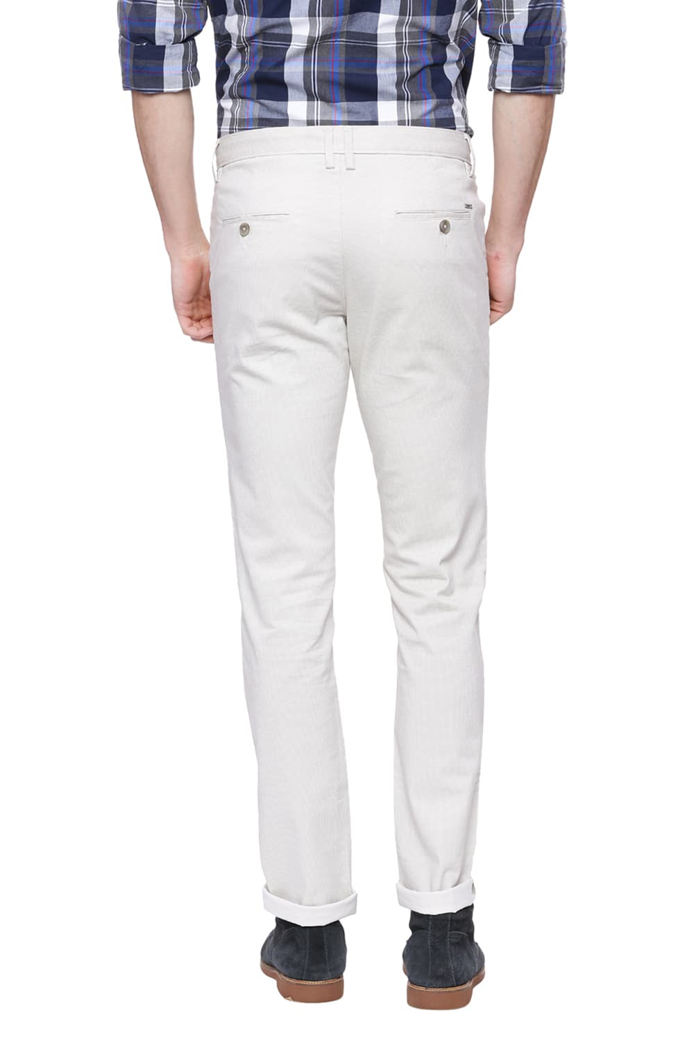 BASICS TAPERED FIT PRINTED STRETCH TROUSER