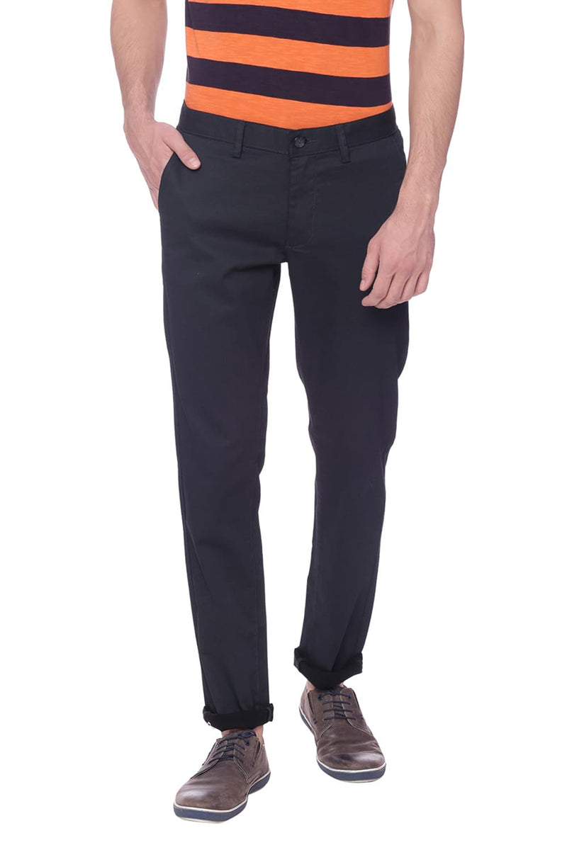 BASICS TAPERED FIT PRINTED TROUSER