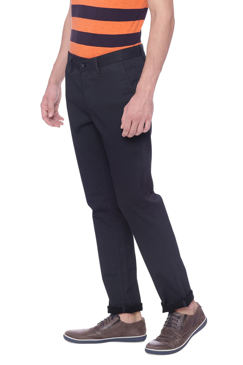 BASICS TAPERED FIT PRINTED TROUSER