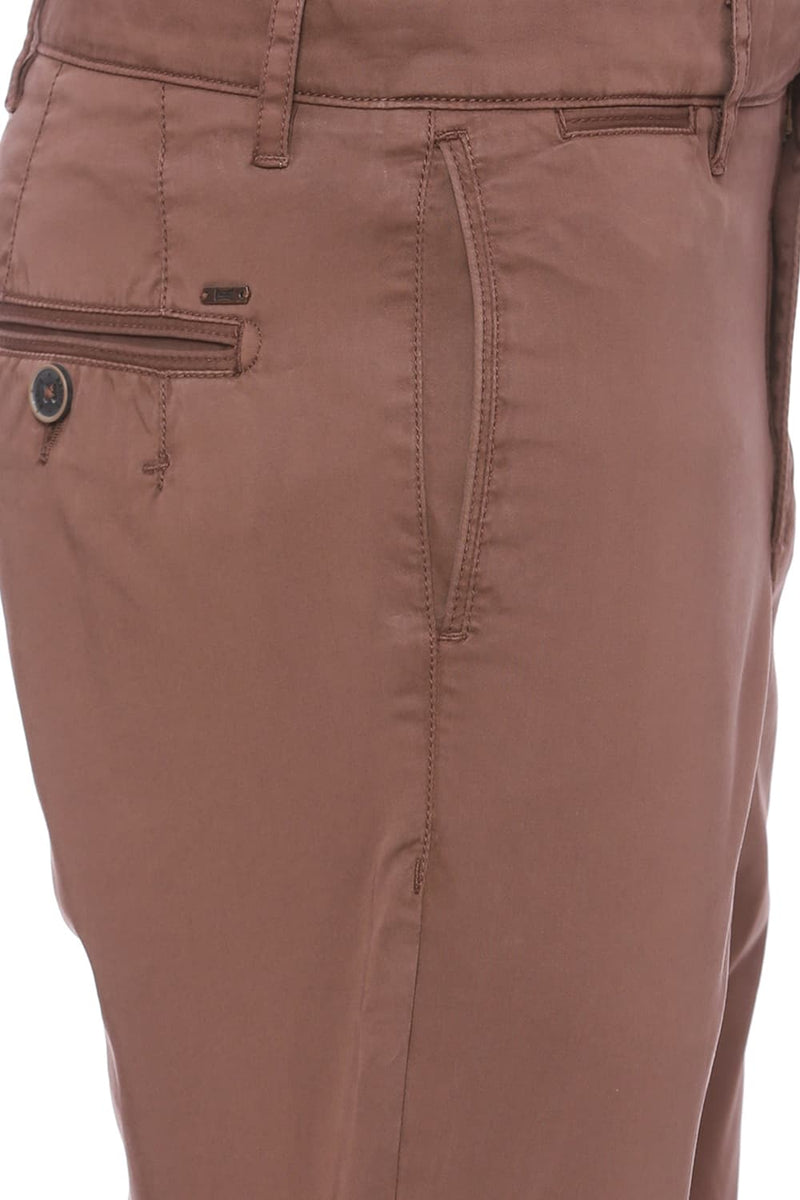 BASICS TAPERED FIT SATIN STRETCH TROUSER