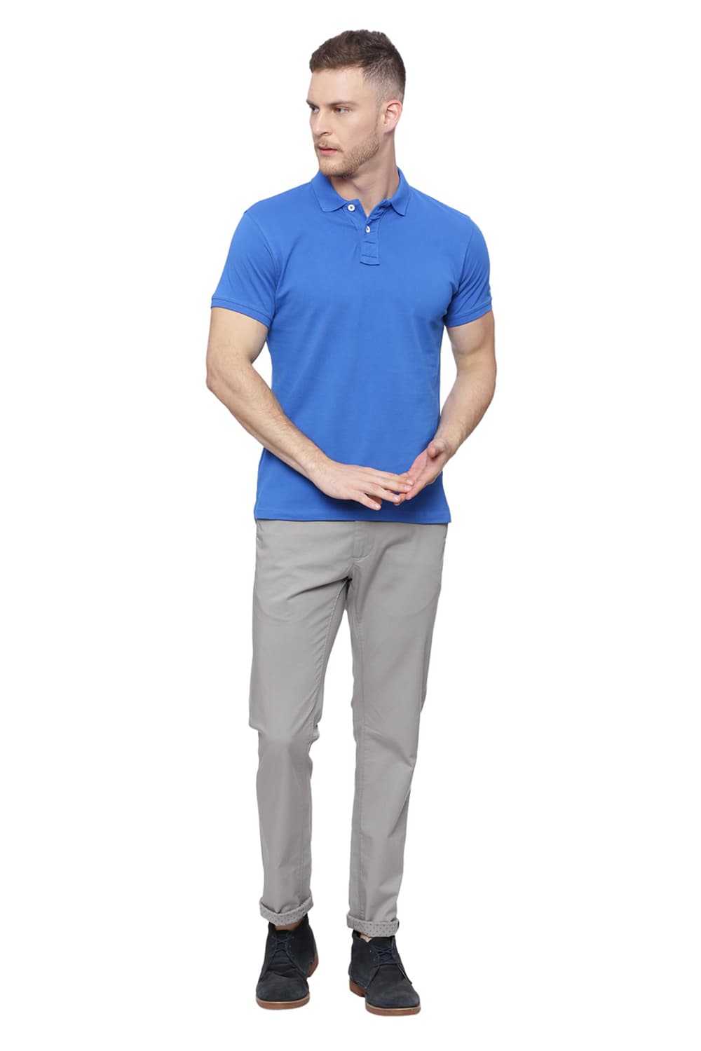 BASICS TAPERED FIT STRETCH TROUSER