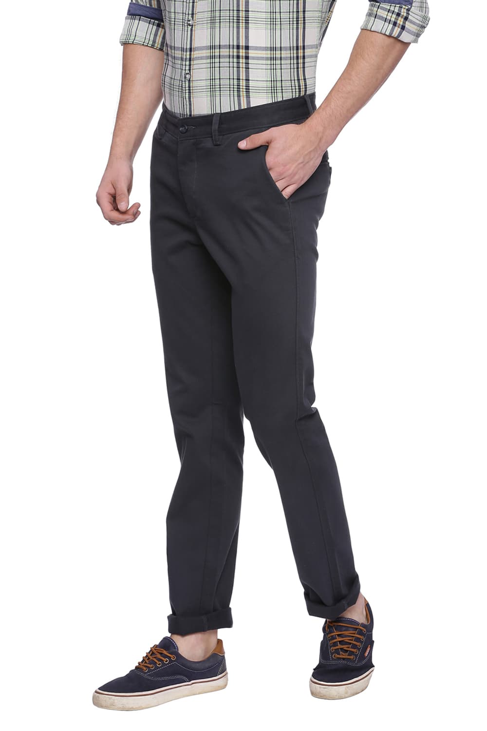 BASICS TAPERED FIT STRETCH TROUSER