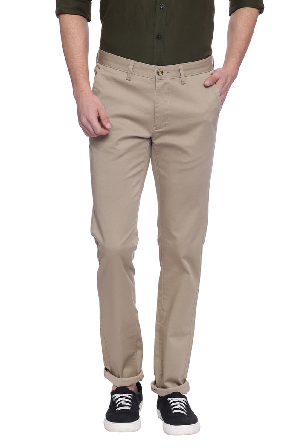 BASICS SLIM FIT PRINTED TROUSER