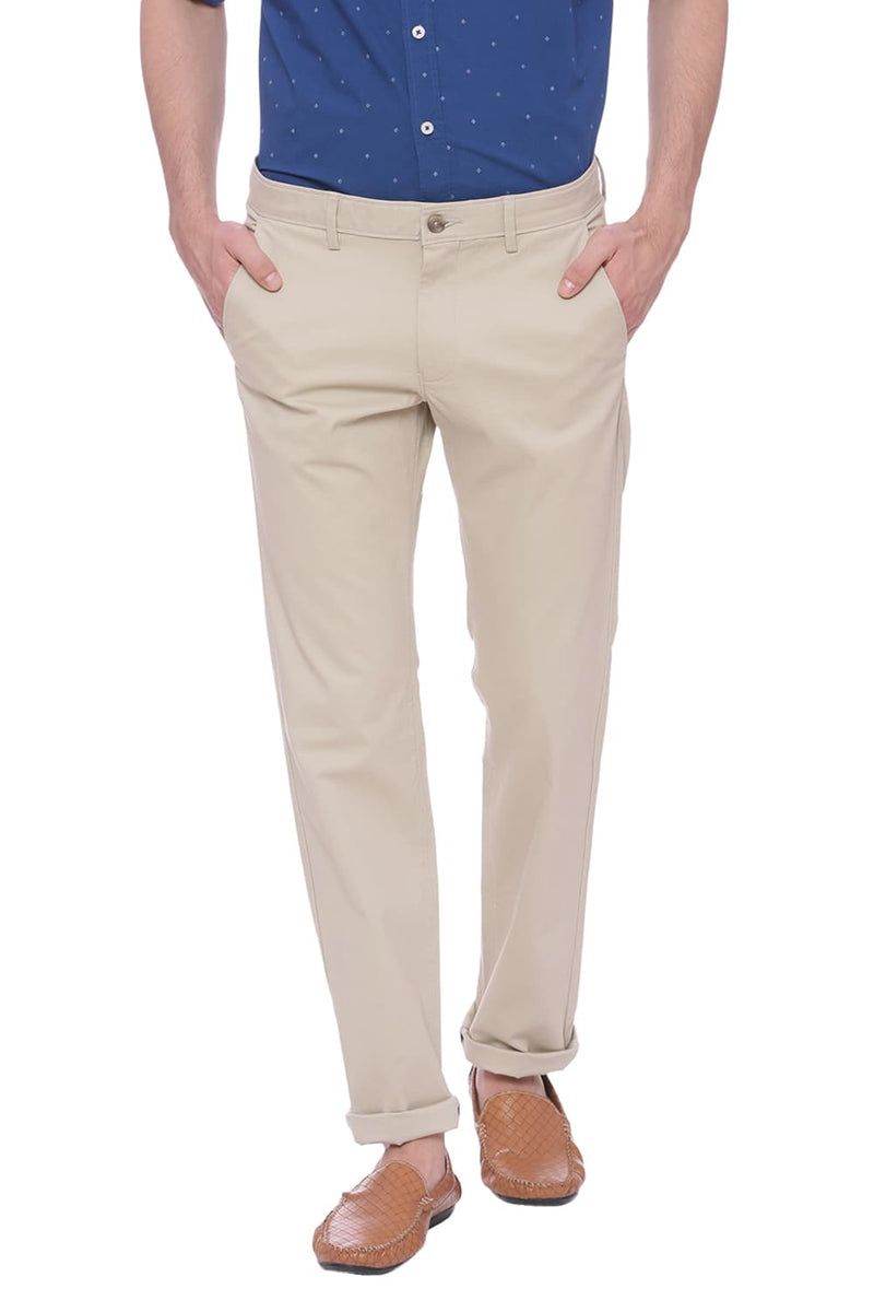 BASICS TAPERED FIT STRETCH TROUSER