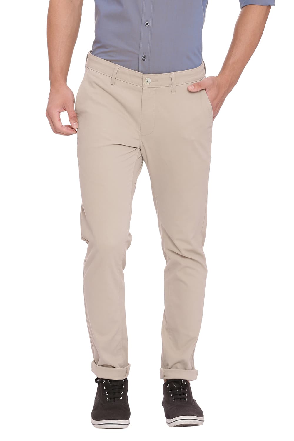 BASICS TAPERED FIT STRETCH TROUSER