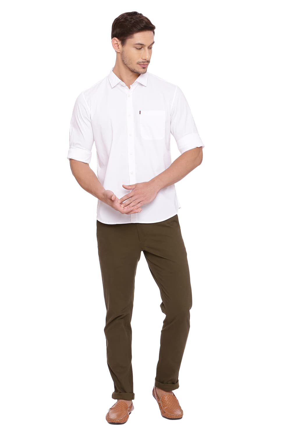 BASICS TAPERED FIT STRETCH TROUSER