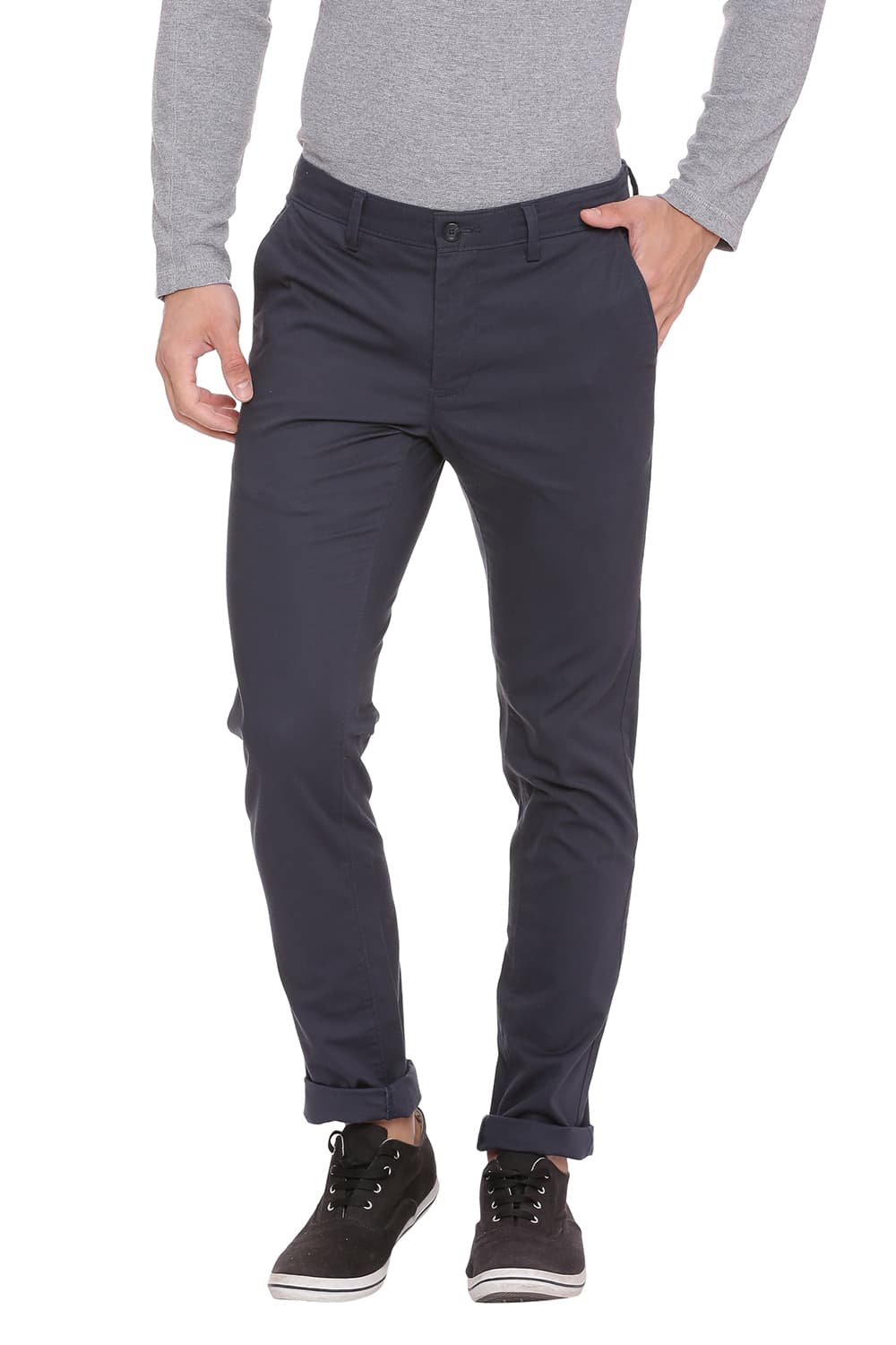 BASICS TAPERED FIT STRETCH TROUSER