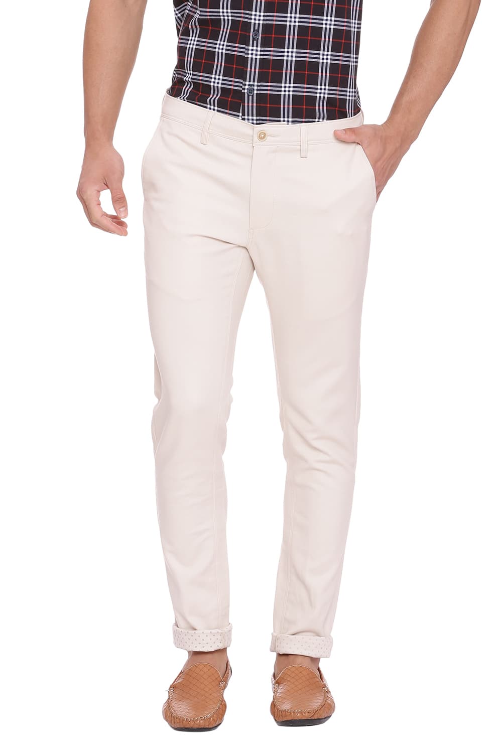 BASICS TAPERED FIT STRETCH TROUSER