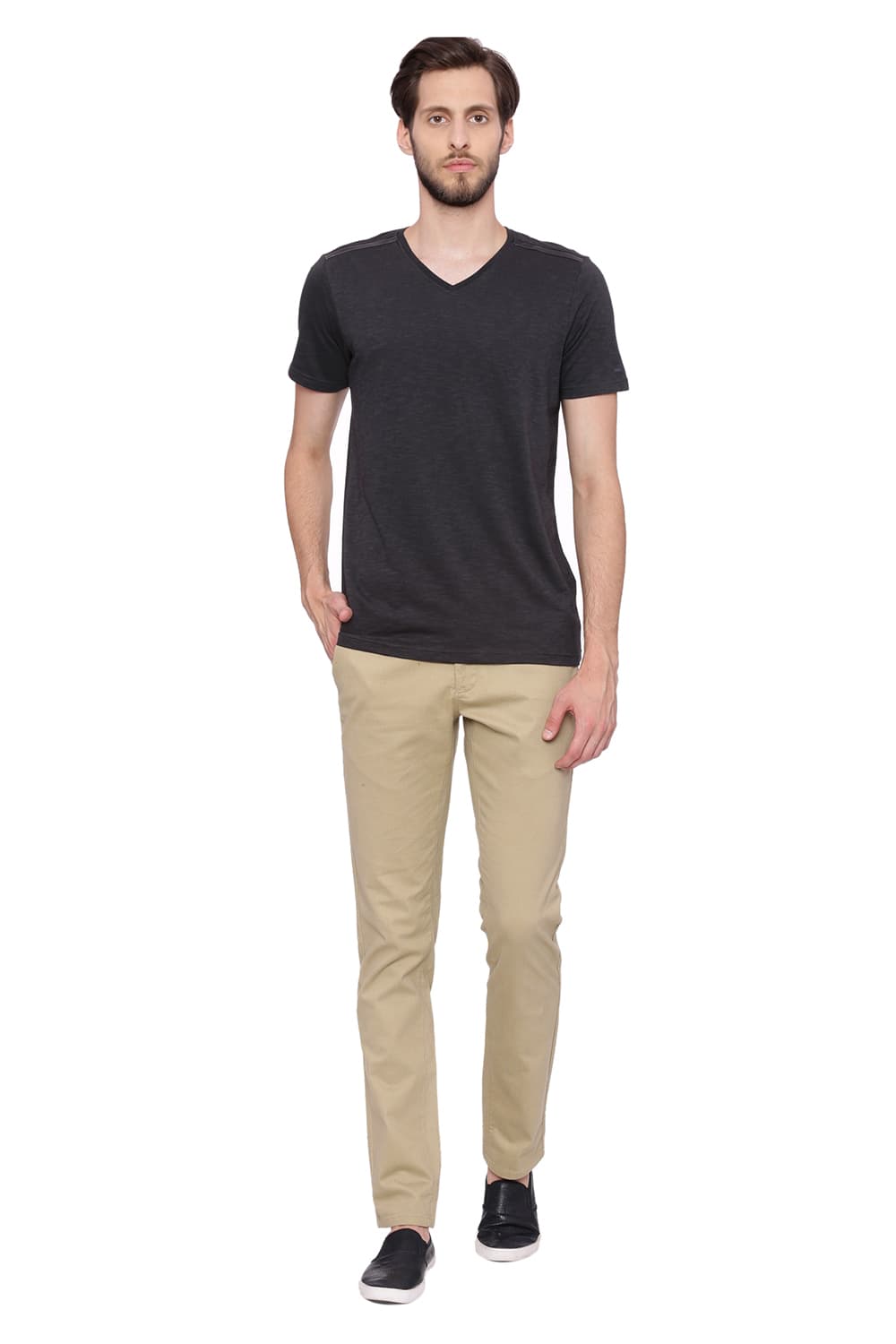 BASICS TAPERED FIT STRETCH TROUSER