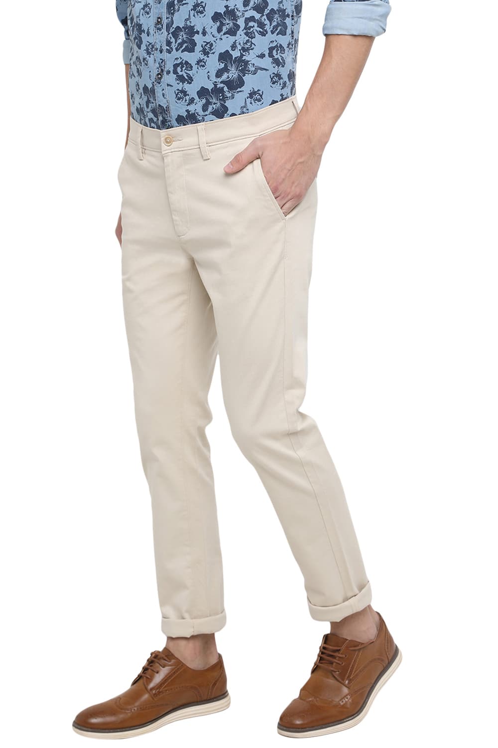 BASICS TAPERED FIT STRETCH TROUSER