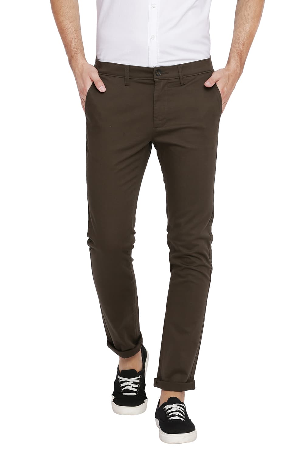 BASICS TAPERED FIT STRETCH TROUSER