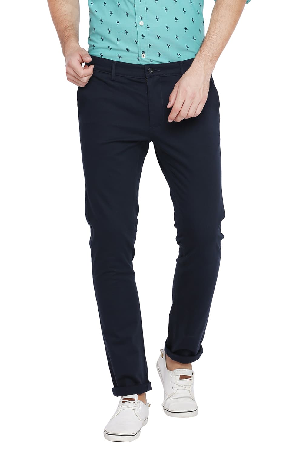 BASICS TAPERED FIT STRETCH TROUSER