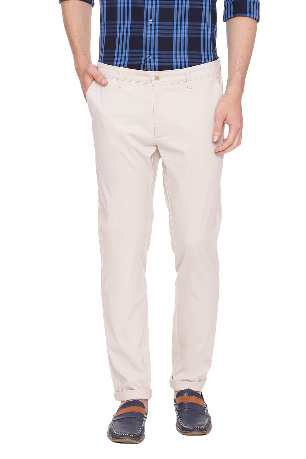 BASICS TAPERED FIT STRETCH TROUSER