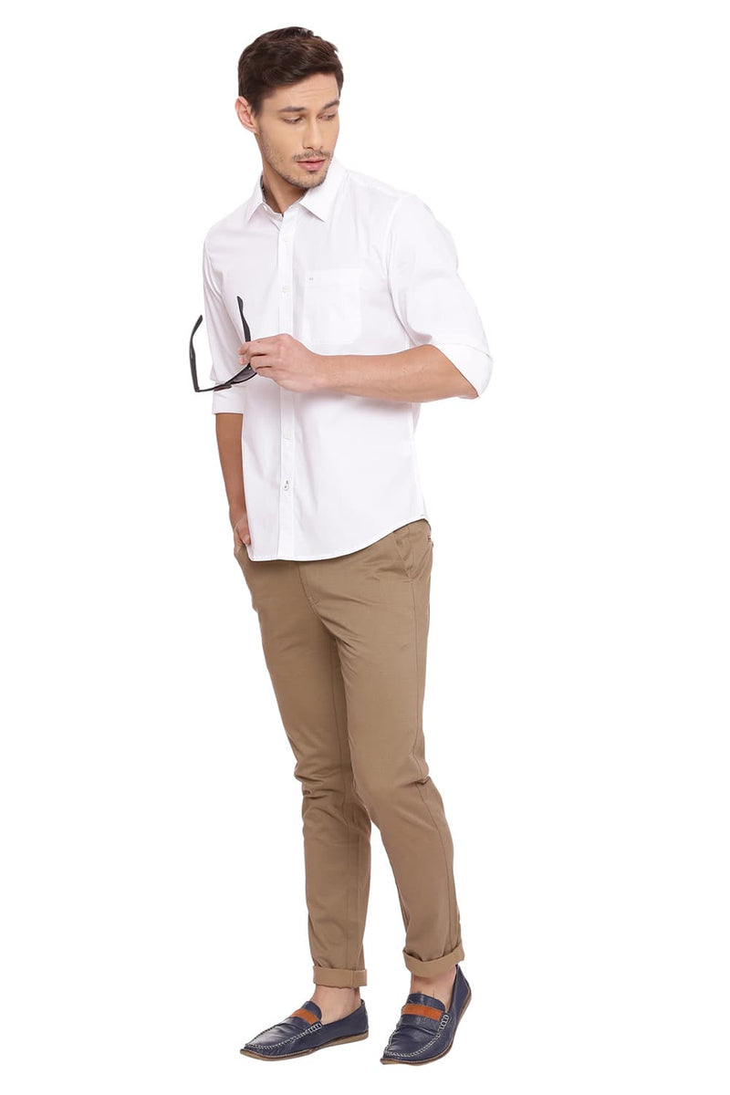 BASICS TAPERED FIT STRETCH TROUSER