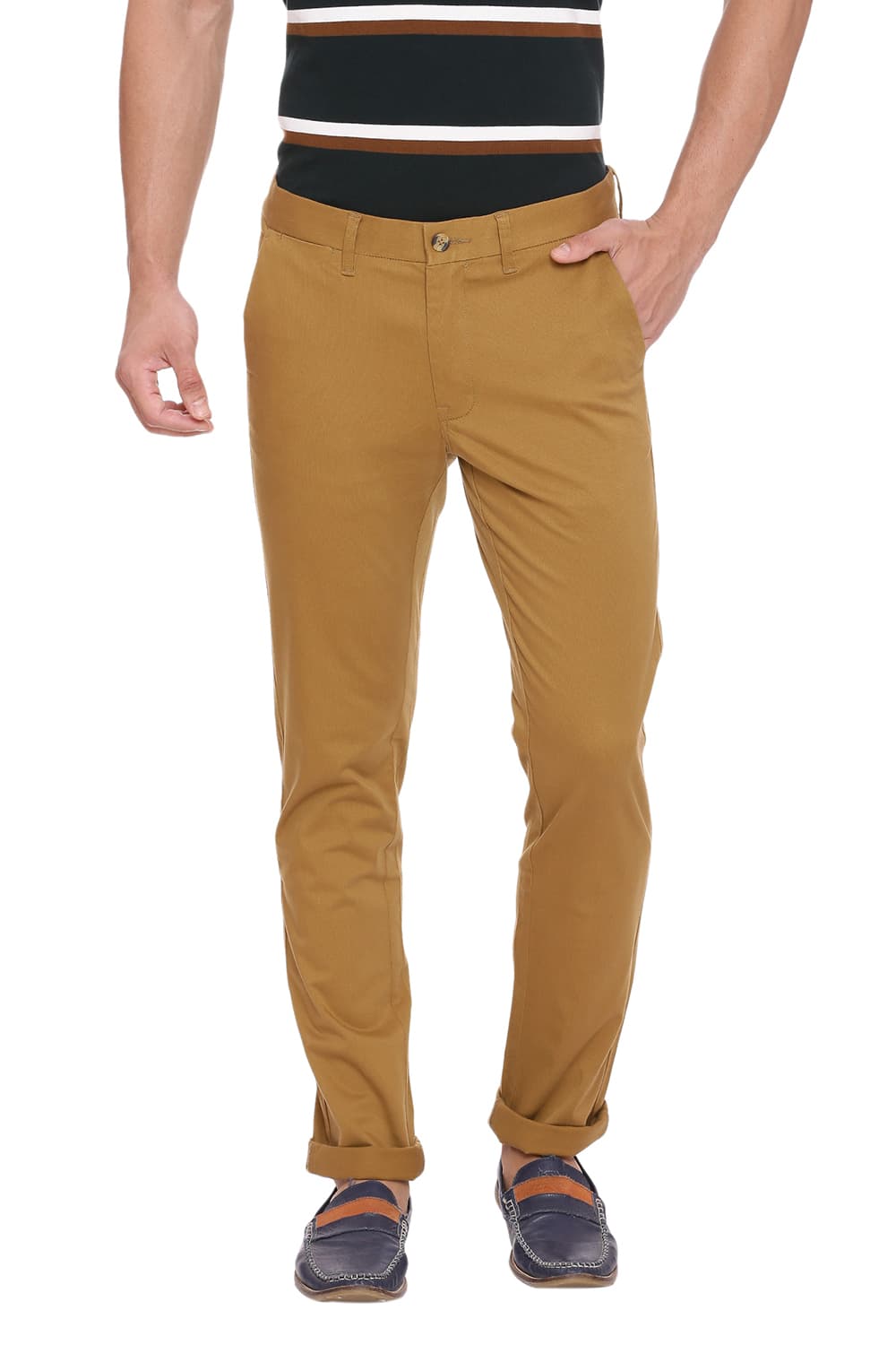 BASICS TAPERED FIT STRETCH TROUSER