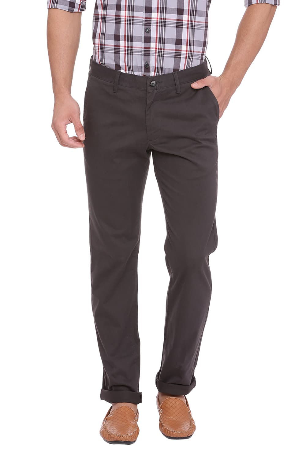 BASICS TAPERED FIT STRETCH TROUSER