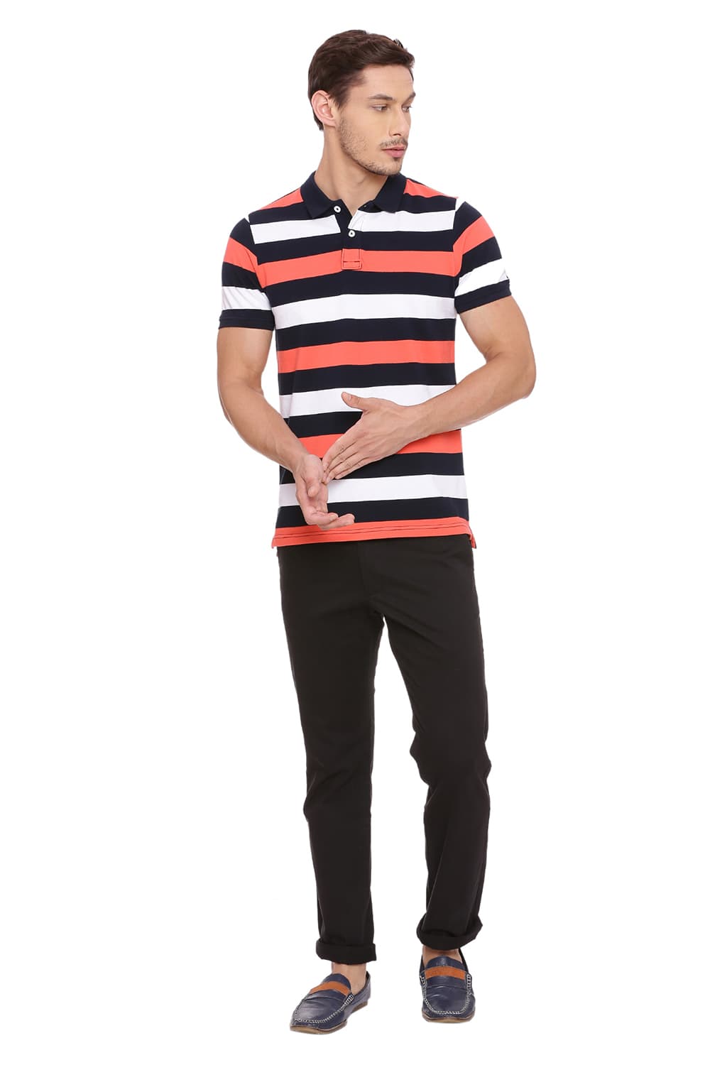 BASICS TAPERED FIT STRETCH TROUSER