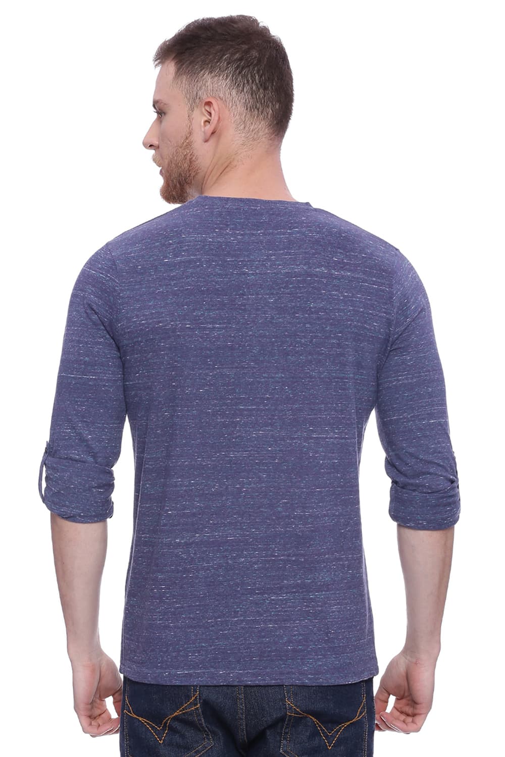 BASICS MUSCLE FIT HENLEY T SHIRT