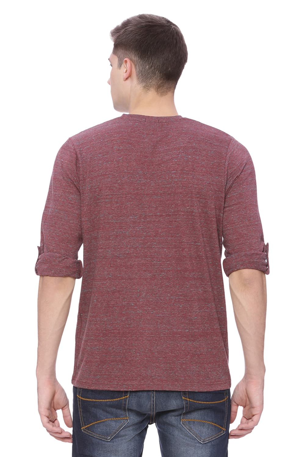 BASICS MUSCLE FIT HENLEY T SHIRT