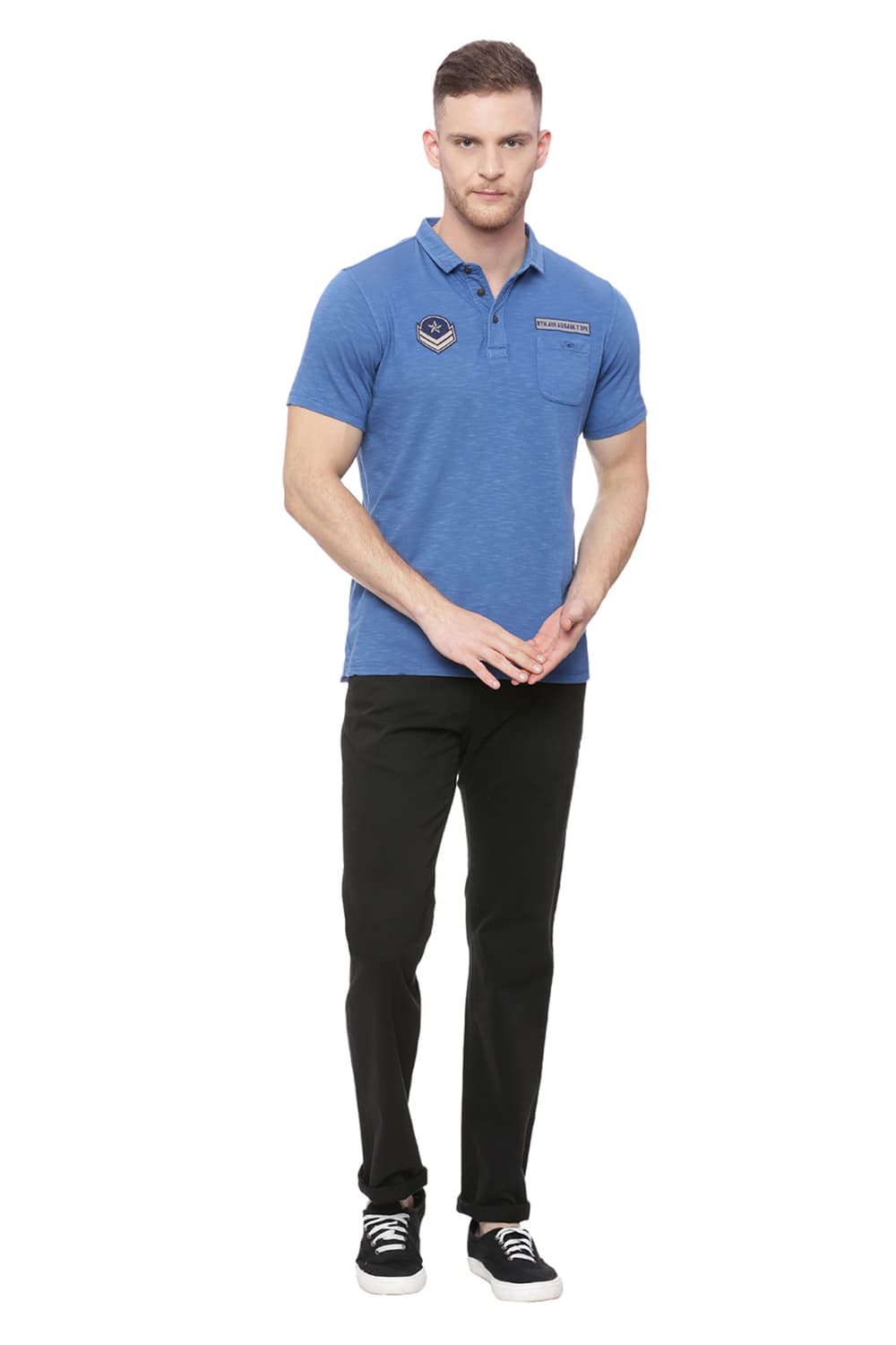 BASICS MUSCLE FIT POLO T SHIRT