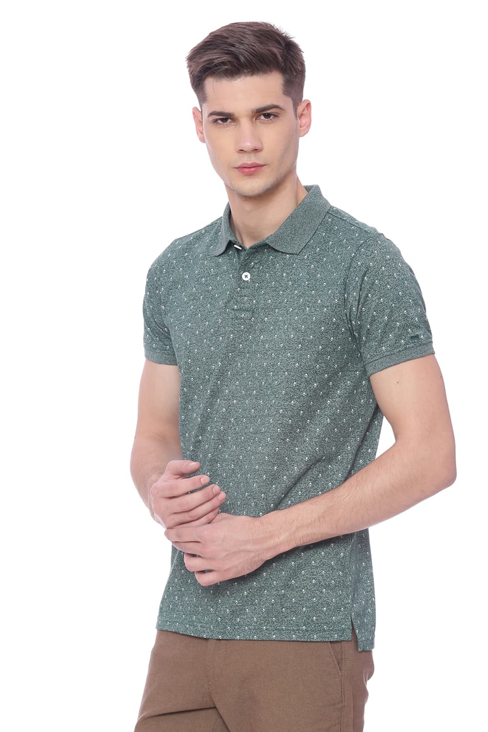 BASICS MUSCLE FIT POLO T SHIRT