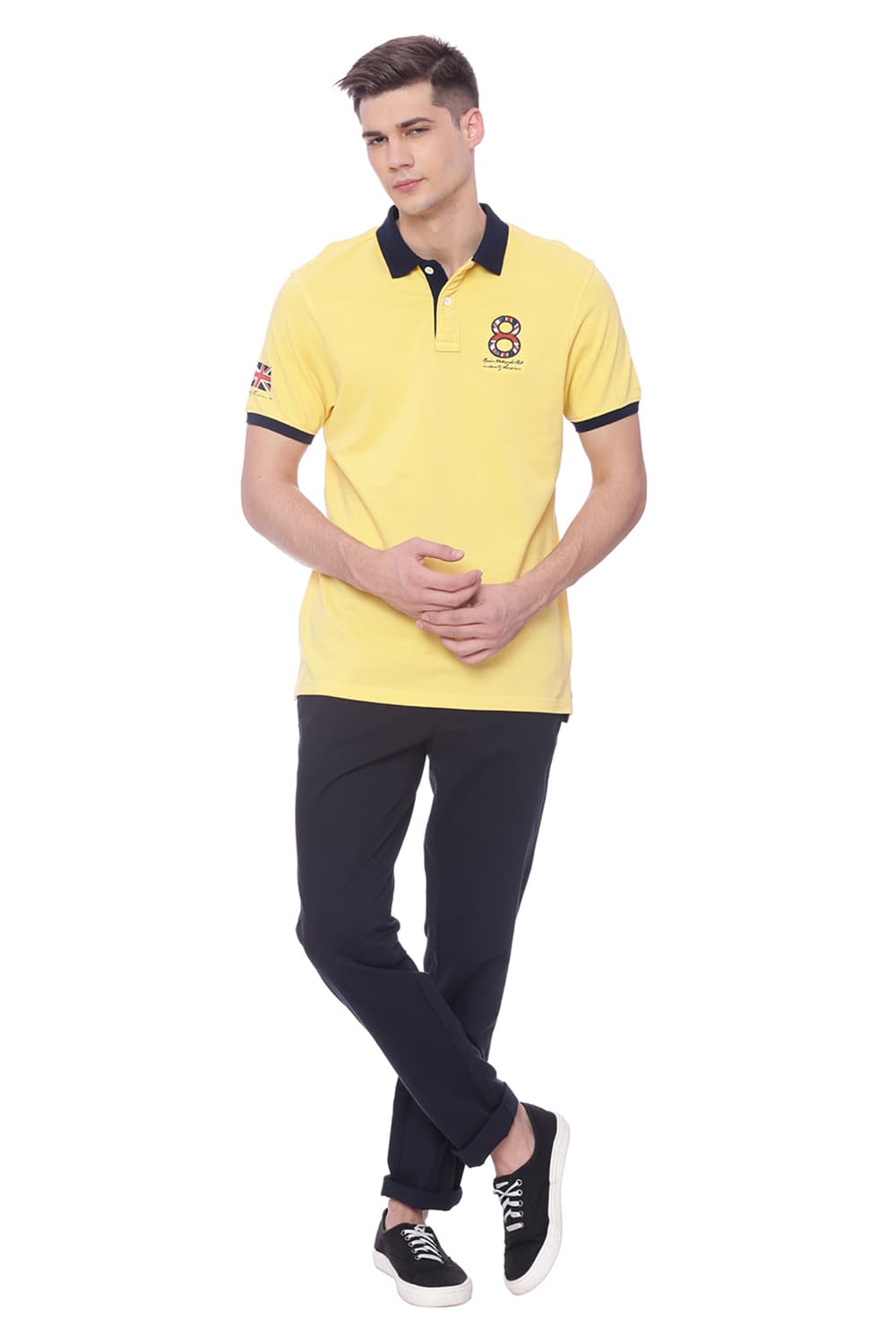 BASICS MUSCLE FIT POLO T SHIRT