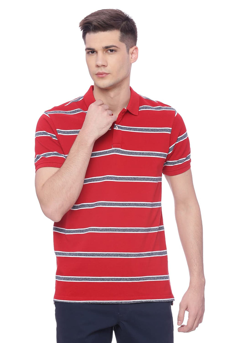 BASICS MUSCLE FIT POLO T SHIRT