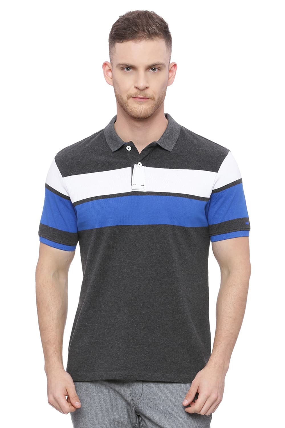 BASICS MUSCLE FIT POLO T SHIRT