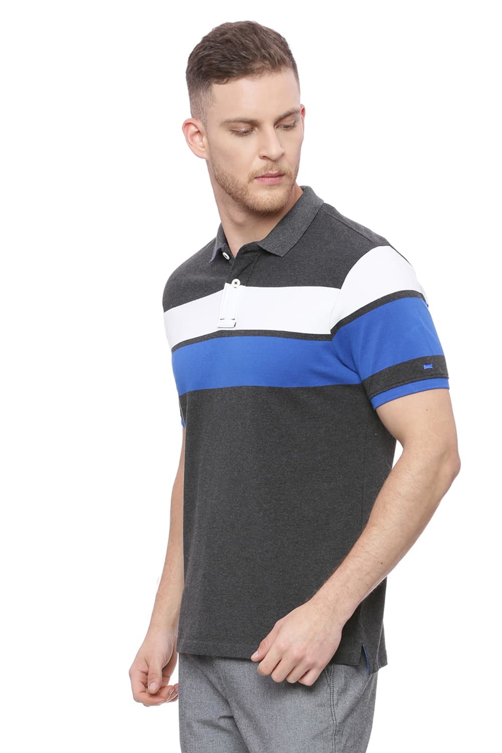 BASICS MUSCLE FIT POLO T SHIRT