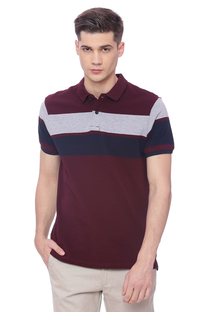 BASICS MUSCLE FIT POLO T SHIRT