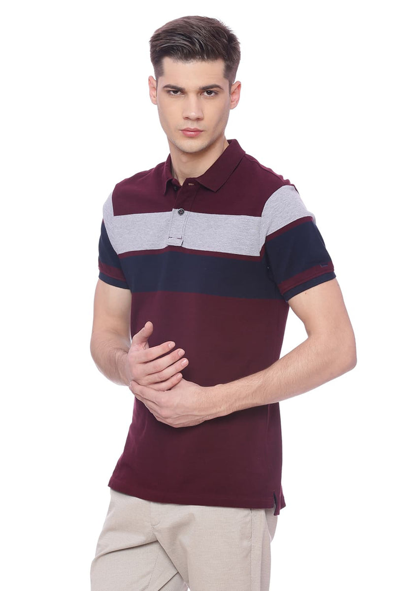 BASICS MUSCLE FIT POLO T SHIRT