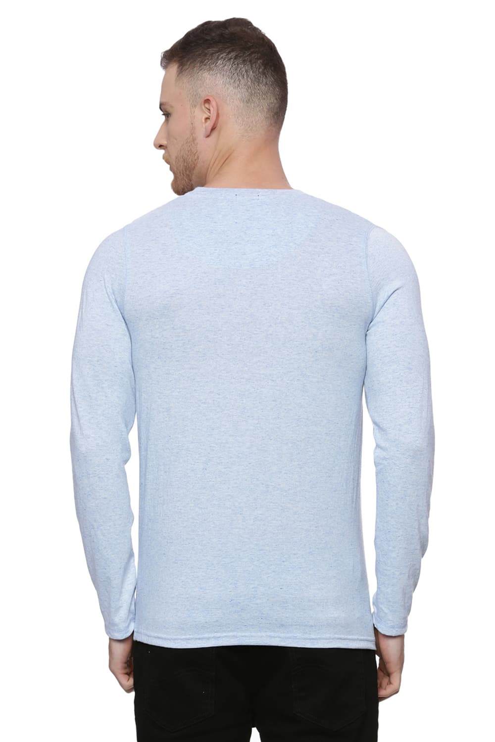 BASICS MUSCLE FIT HENLEY LONG SLEEVE T SHIRT