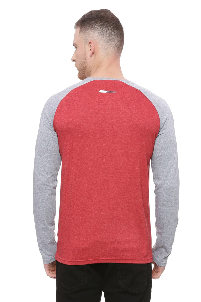 BASICS MUSCLE FIT MELANGE HENLEY T SHIRT