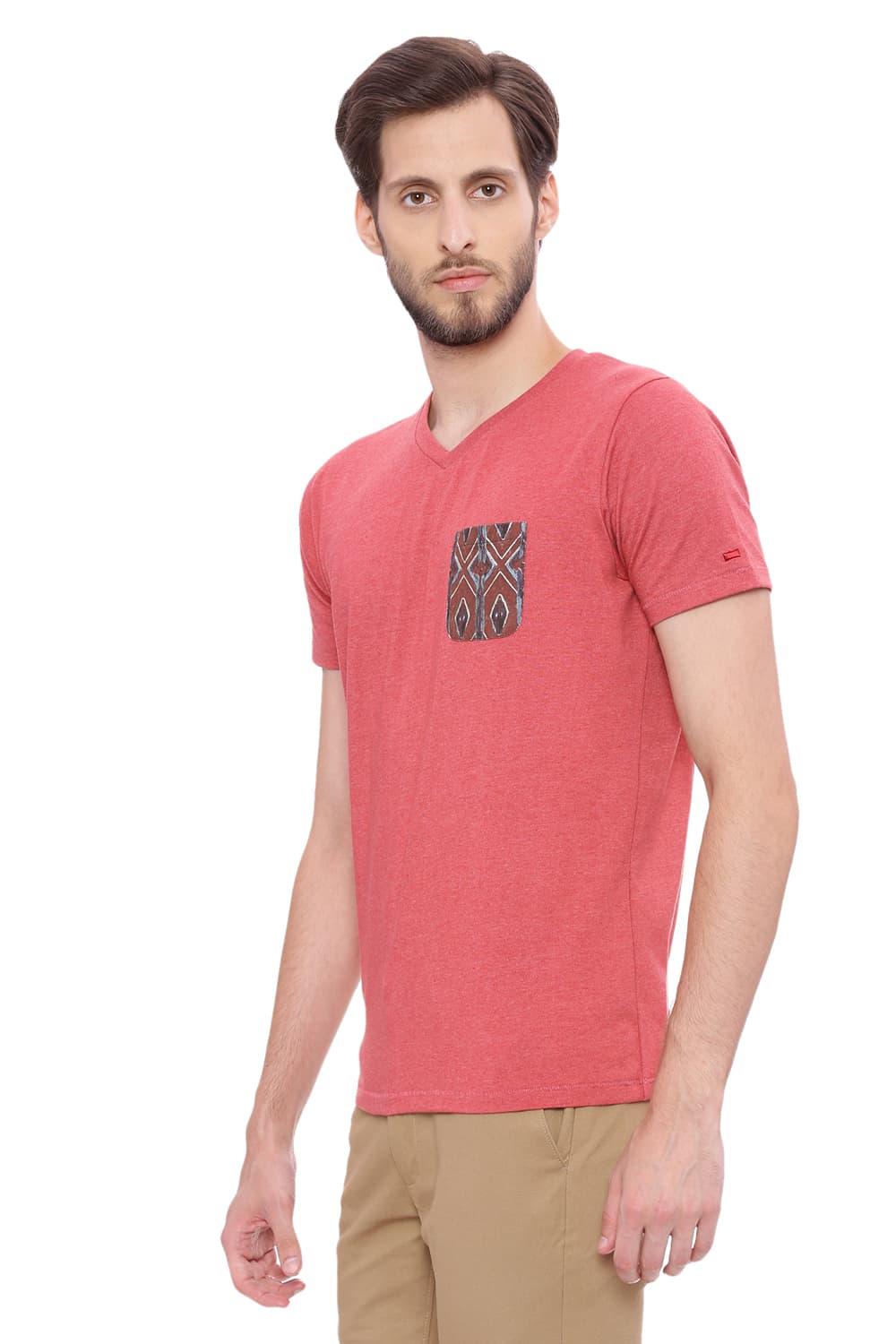 BASICS MUSCLE FIT V NECK T SHIRT