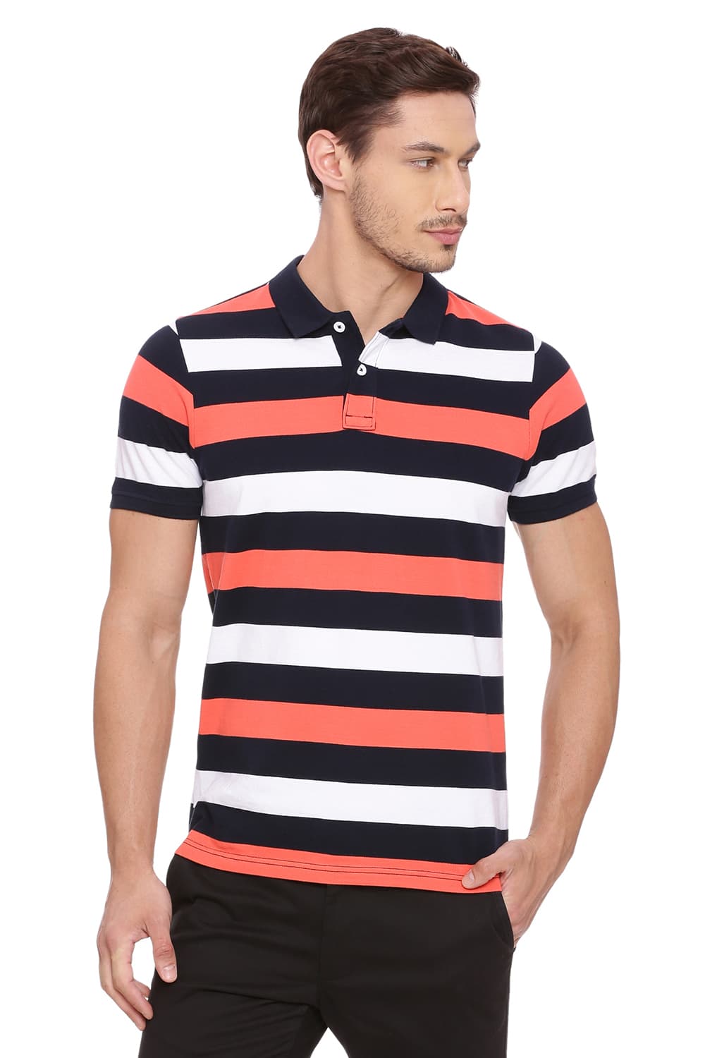 BASICS MUSCLE FIT POLO T SHIRT