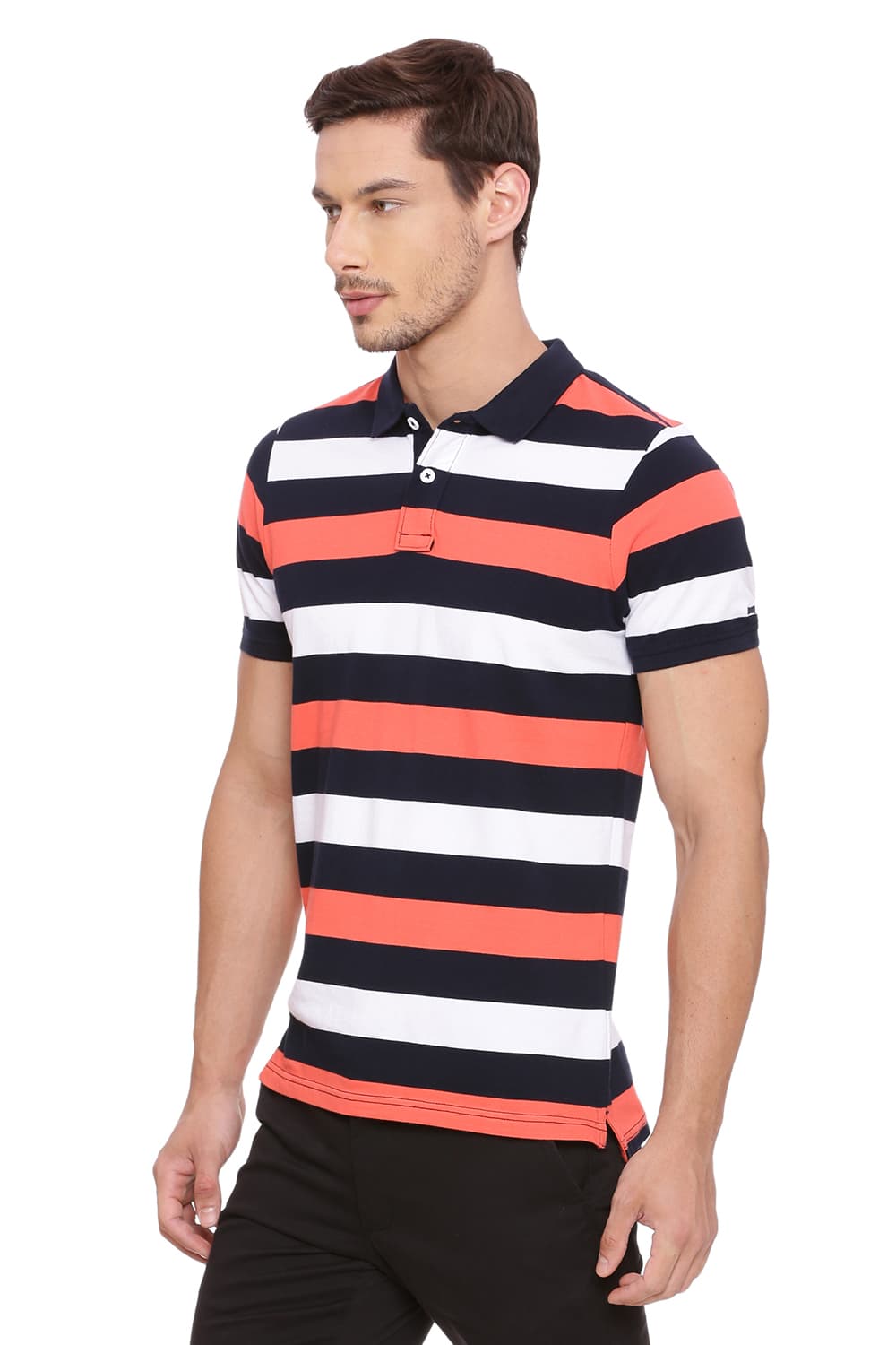 BASICS MUSCLE FIT POLO T SHIRT